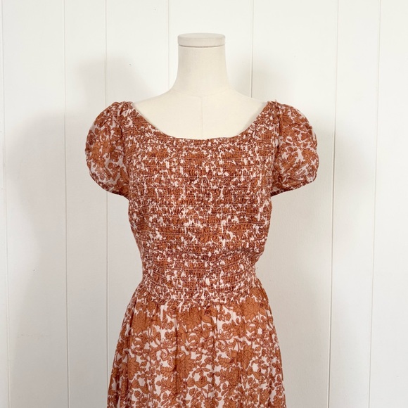 Free People Ultraviolet Maxi Dress in Tea Medium Open Back Boho Floral - Picture 9 of 12